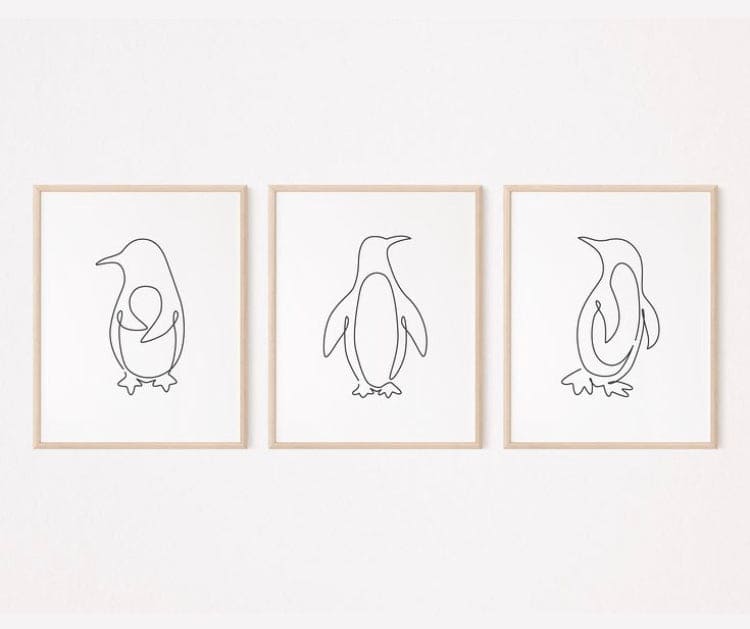 Set Of Three penguin drawing