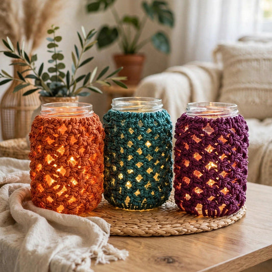 Decorative Jars – Set of 3 (Orange, Magenta & Teal)
