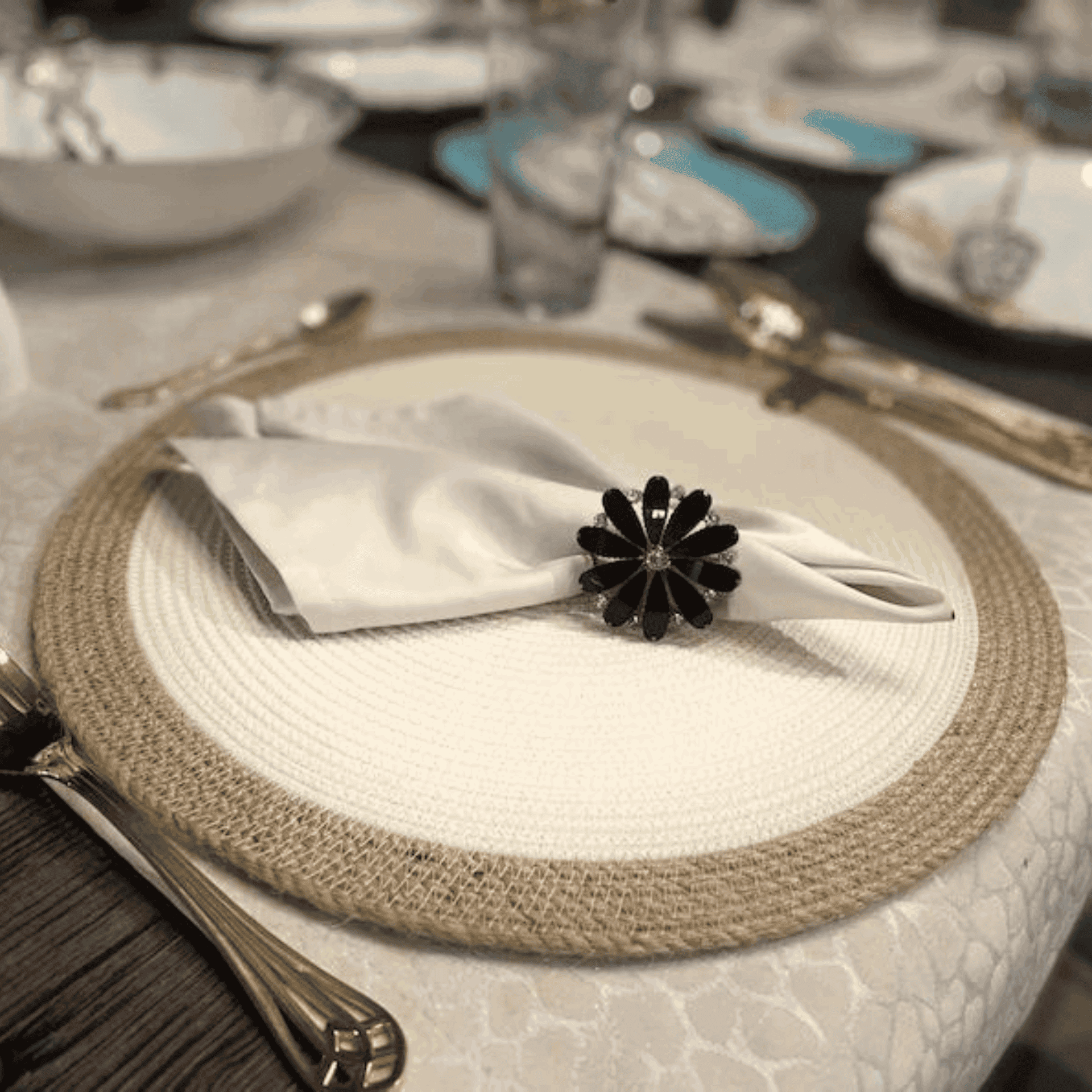 6 Jute Placemats & 6 Jute Coasters