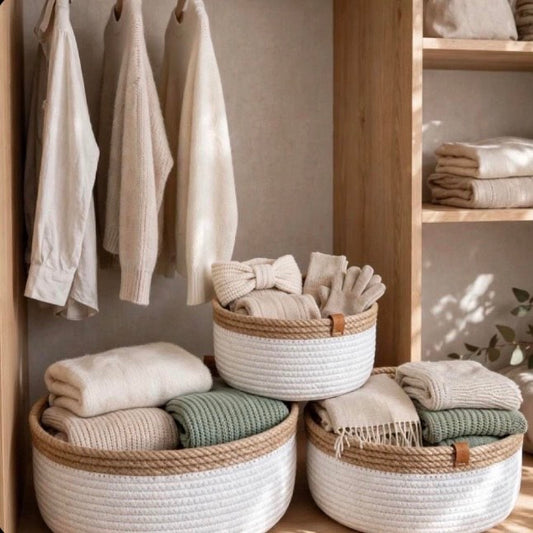 Rope Decor Basket – White