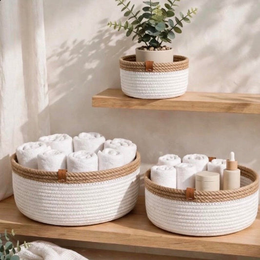 Rope Decor Basket – White