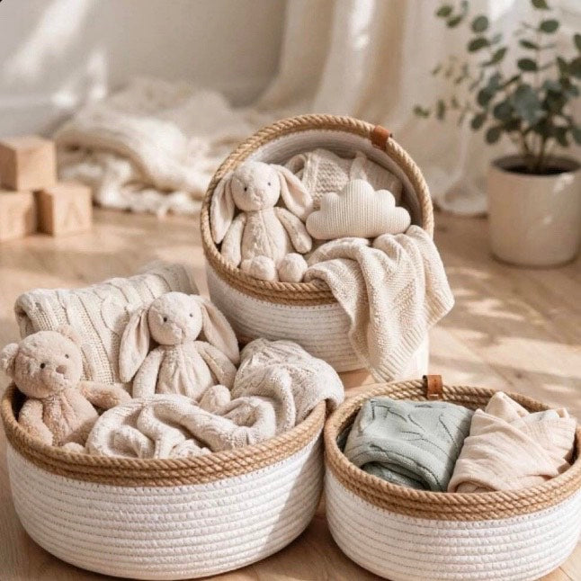 Rope Decor Basket – White