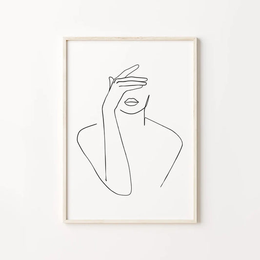 Minimalist woman line drawing