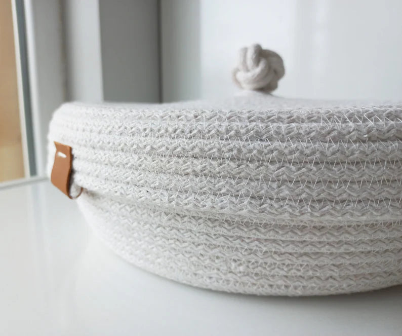 White Basket with Lid