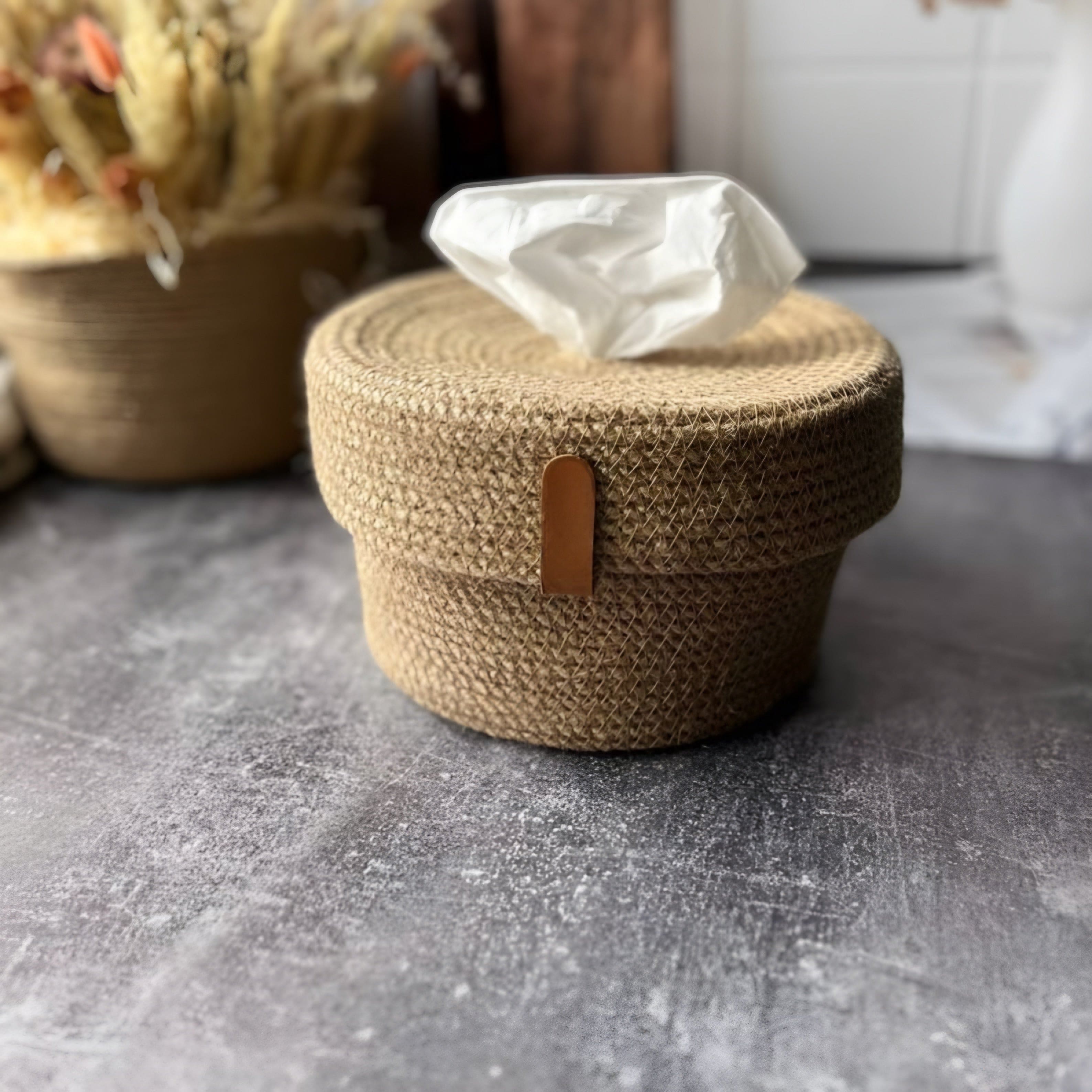Round Handmade Tissue Box