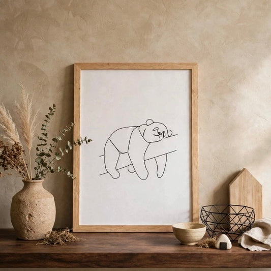 Line Boho panda Frame