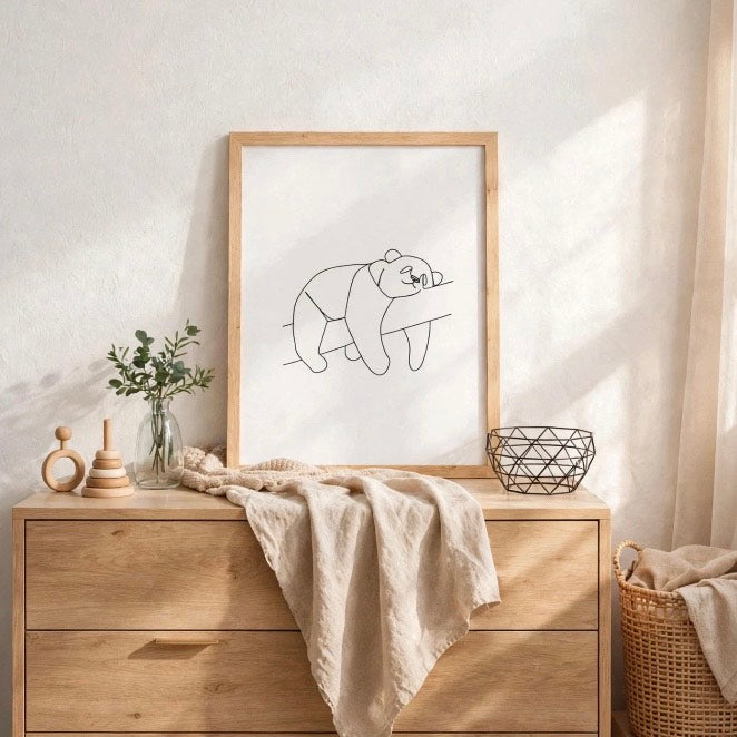 Line Boho panda Frame