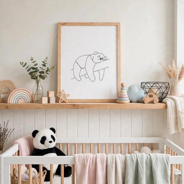 Line Boho panda Frame