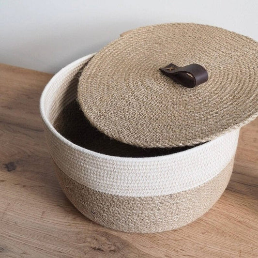 Jute Basket with Lid
