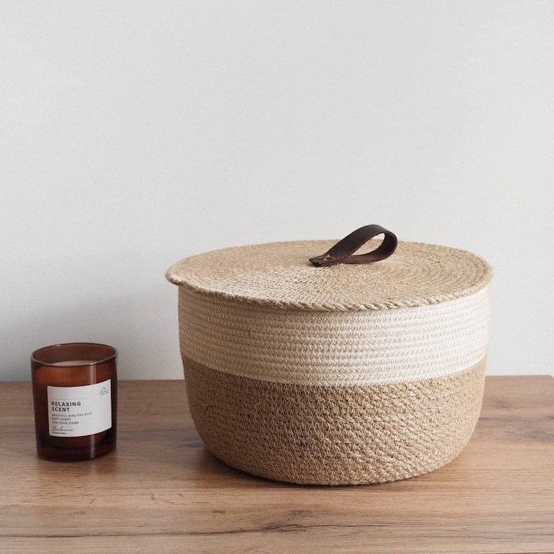 Jute Basket with Lid
